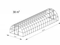 Tunel foliowy As10 [30 m2] 10,0 x 3,0 x 1,9 m UV4